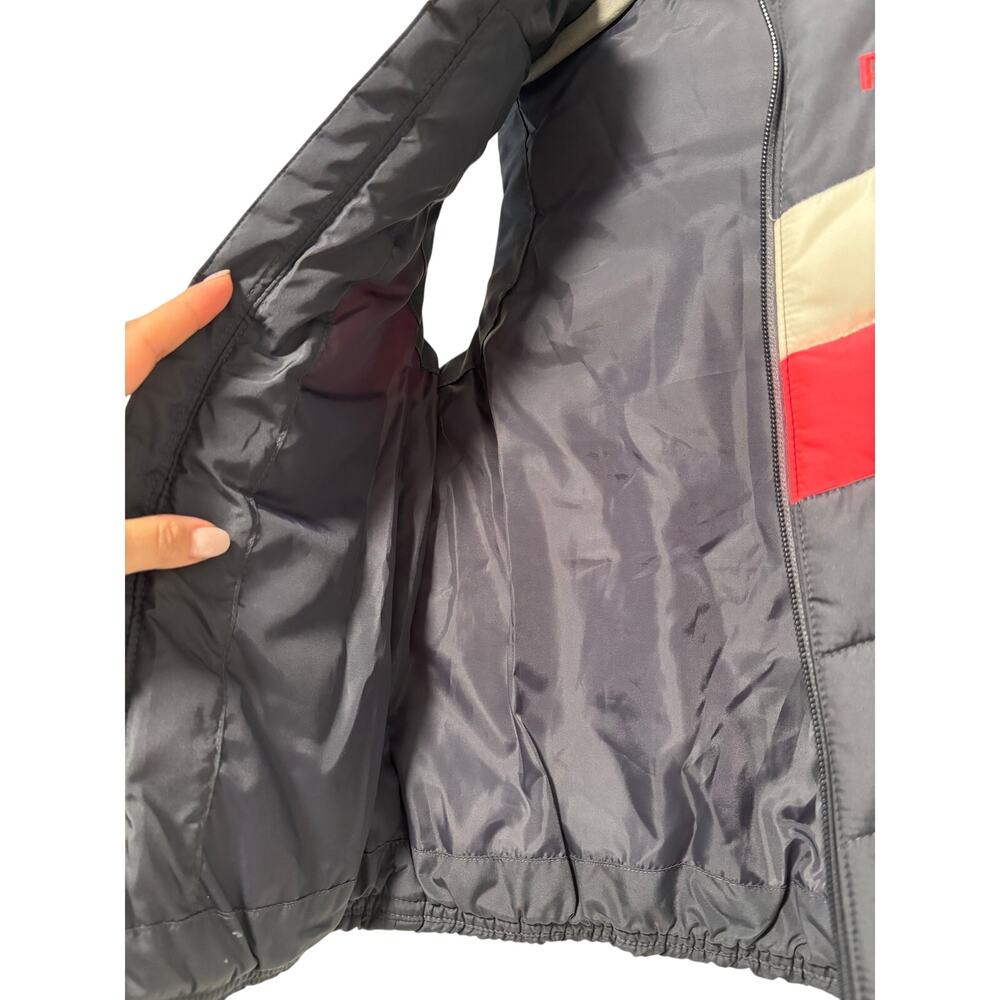 Puma Kids Puffer Vest Size 8 Navy Pink White Full Zip Lightweight Winter Coat - Picture 3 of 9